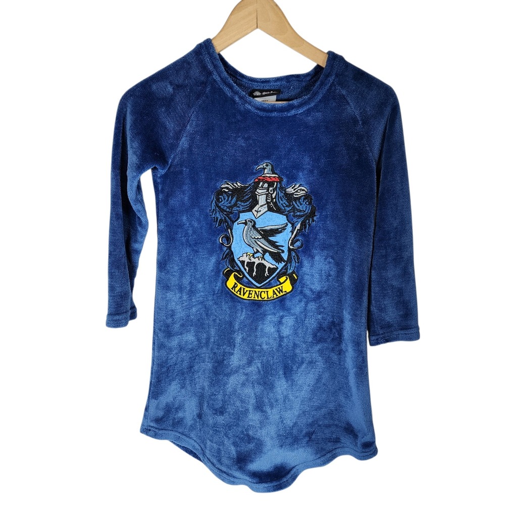 Harry Potter Ravenclaw Kids Plush Robe Blue Long Sleeve Cozy Sleepwear 10 12